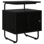 Bedside Cabinet Black Oak Engineered Wood