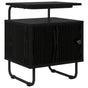 Bedside Cabinet Black Oak Engineered Wood