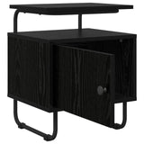 Bedside Cabinet Black Oak Engineered Wood