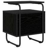 Bedside Cabinet Black Oak Engineered Wood