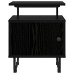 Bedside Cabinet Black Oak Engineered Wood