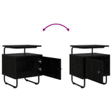 Bedside Cabinet Black Oak Engineered Wood