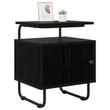 Bedside Cabinet Black Oak Engineered Wood