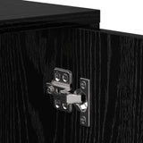 Bedside Cabinet 2 pcs Black Oak Engineered Wood - Low Angle