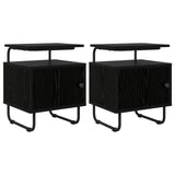 Bedside Cabinet 2 pcs Black Oak Engineered Wood
