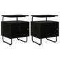 Bedside Cabinet 2 pcs Black Oak Engineered Wood