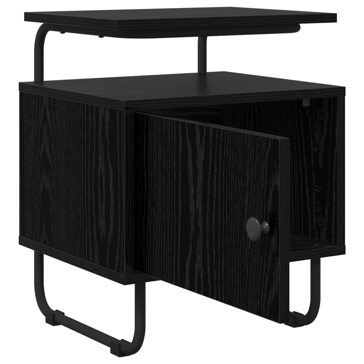 Bedside Cabinet 2 pcs Black Oak Engineered Wood