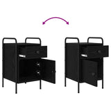 Bedside Cabinet Black Oak 35 x 36.5 x 61 cm Engineered Wood - Extra Image