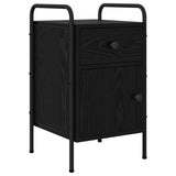 Bedside Cabinet 2 pcs Black Oak 35 x 36.5 x 61 cm - Side View