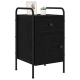 Bedside Cabinet 2 pcs Black Oak 35 x 36.5 x 61 cm - Front View