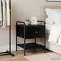 Bedside Cabinet Black Oak Engineered Wood