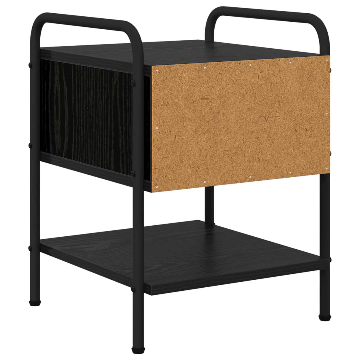 Bedside Cabinet Black Oak Engineered Wood