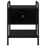 Bedside Cabinet Black Oak Engineered Wood