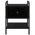 Bedside Cabinet Black Oak Engineered Wood