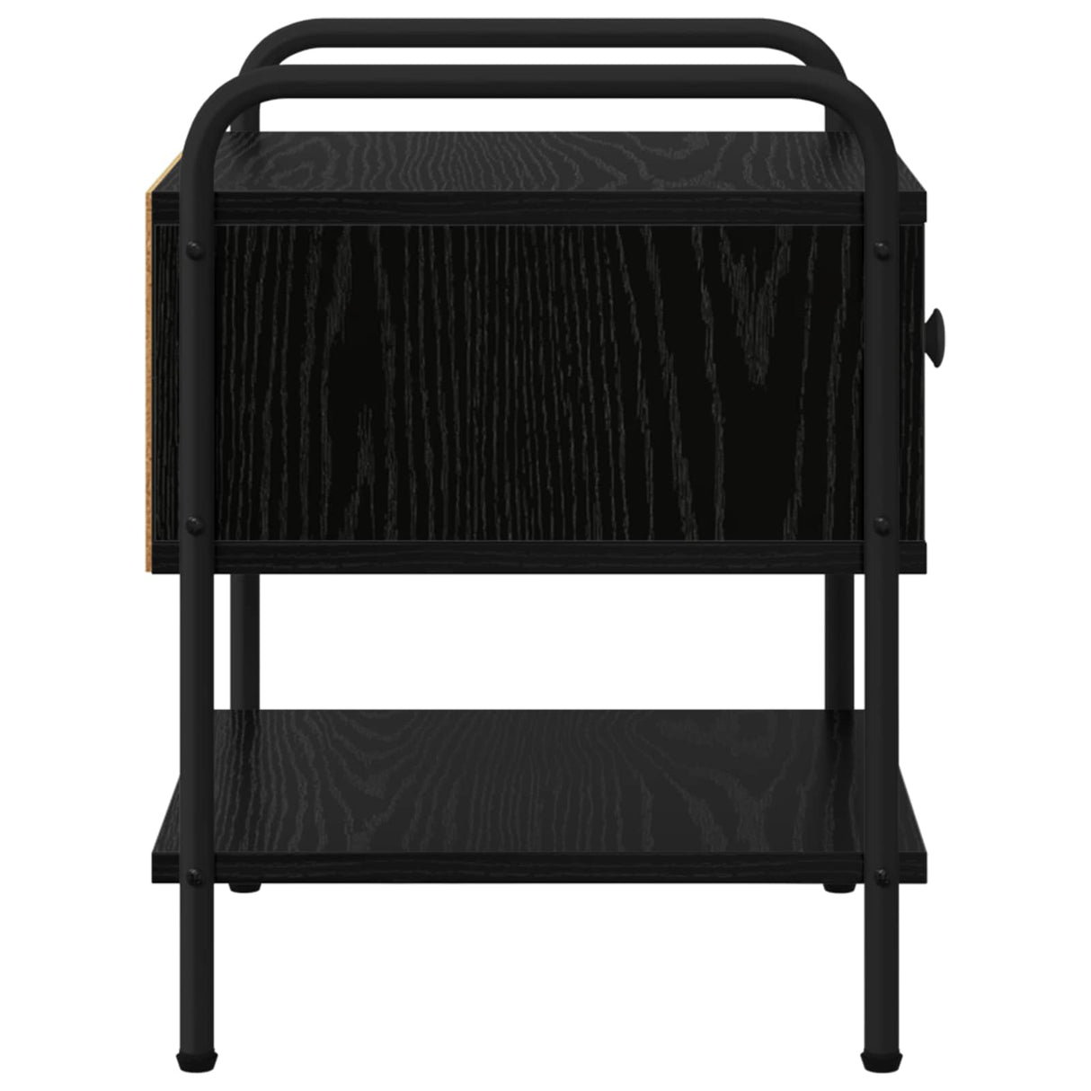 Bedside Cabinet Black Oak Engineered Wood