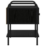 Bedside Cabinet Black Oak Engineered Wood