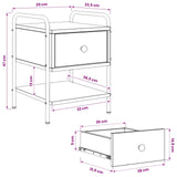 Bedside Cabinet Black Oak Engineered Wood - Extra Image