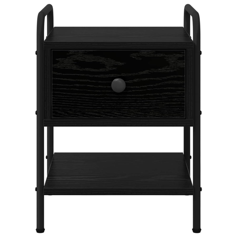 Bedside Cabinet 2 pcs Black Oak Engineered Wood