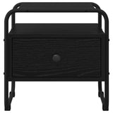 Bedside Cabinet Black Oak 40 x 39.5 x 40 cm Engineered Wood - 45-Degree Angle