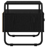 Bedside Cabinet Black Oak 40 x 39.5 x 40 cm Engineered Wood - Rear View