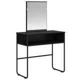 Dressing Table Black Oak 81 x 40 x 131 cm Engineered Wood - Front View
