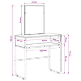 Dressing Table Sonoma Oak 81 x 40 x 131 cm Engineered Wood - Low Angle
