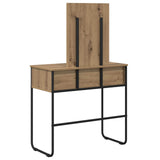 Dressing Table Artisan Oak 81 x 40 x 131 cm Engineered Wood - Rear View