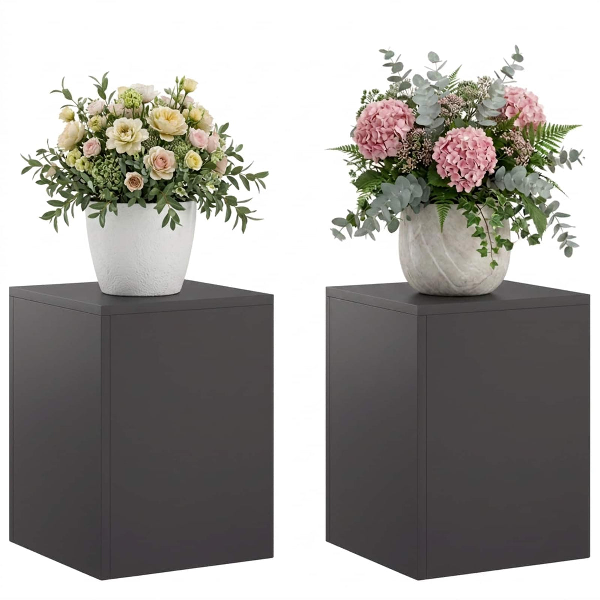 Plant Stand 2 pcs Black 30 x 30 x 40 cm Steel