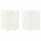 Plant Stand 2 pcs White 30 x 30 x 40 cm Steel - Front View
