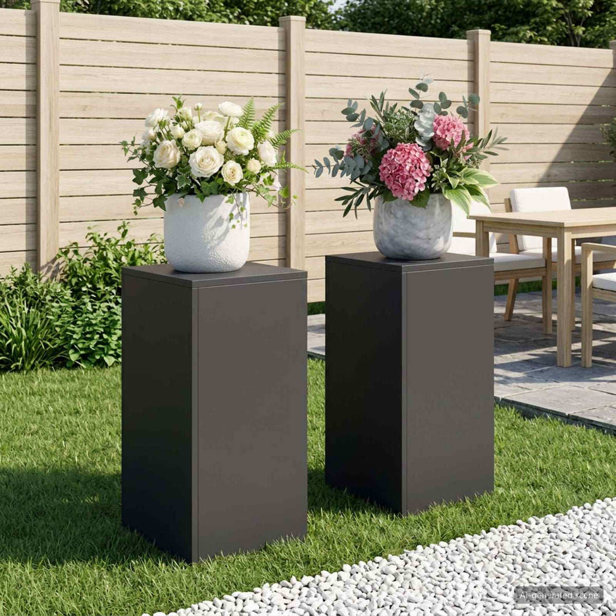 Plant Stand 2 pcs Black 30 x 30 x 60 cm Steel