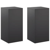 Plant Stand 2 pcs Black 30 x 30 x 60 cm Steel - Front View