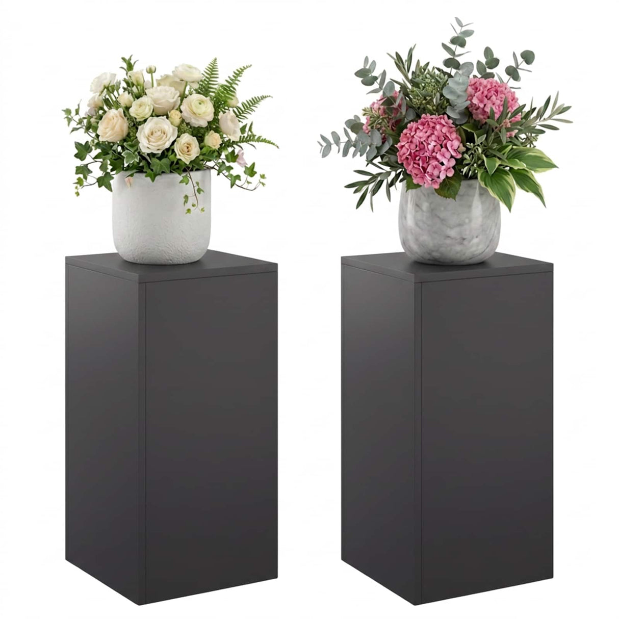 Plant Stand 2 pcs Black 30 x 30 x 60 cm Steel