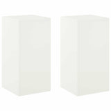 Plant Stand 2 pcs White 30 x 30 x 60 cm Steel - Front View