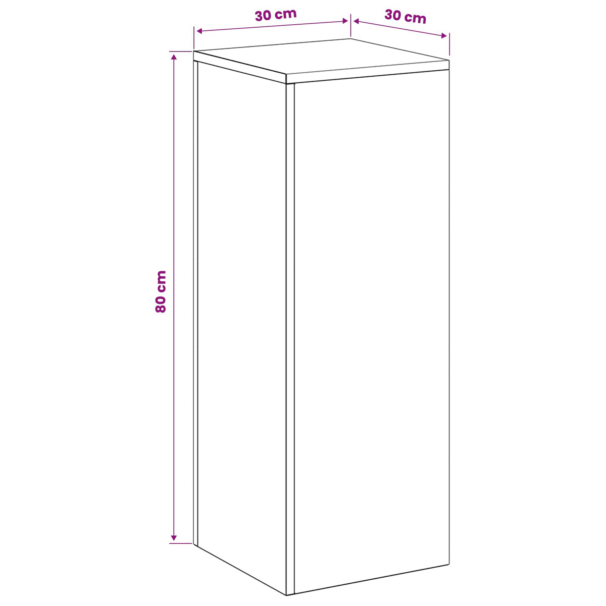 Plant Stand Black 30 x 30 x 80 cm Steel