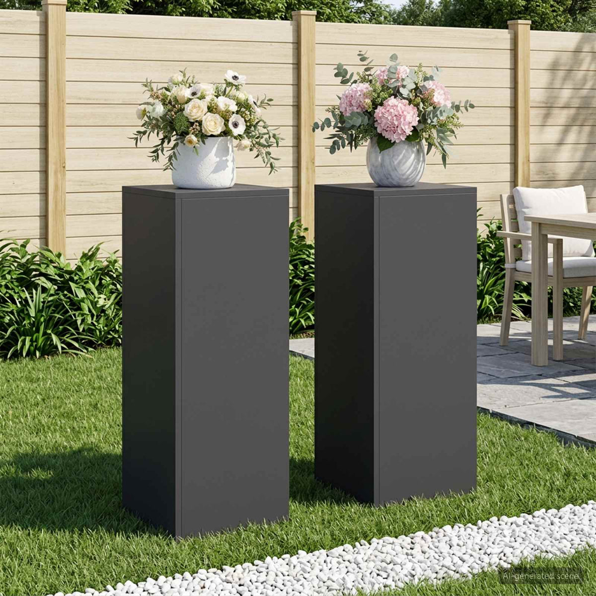 Plant Stand 2 pcs Black 30 x 30 x 80 cm Steel