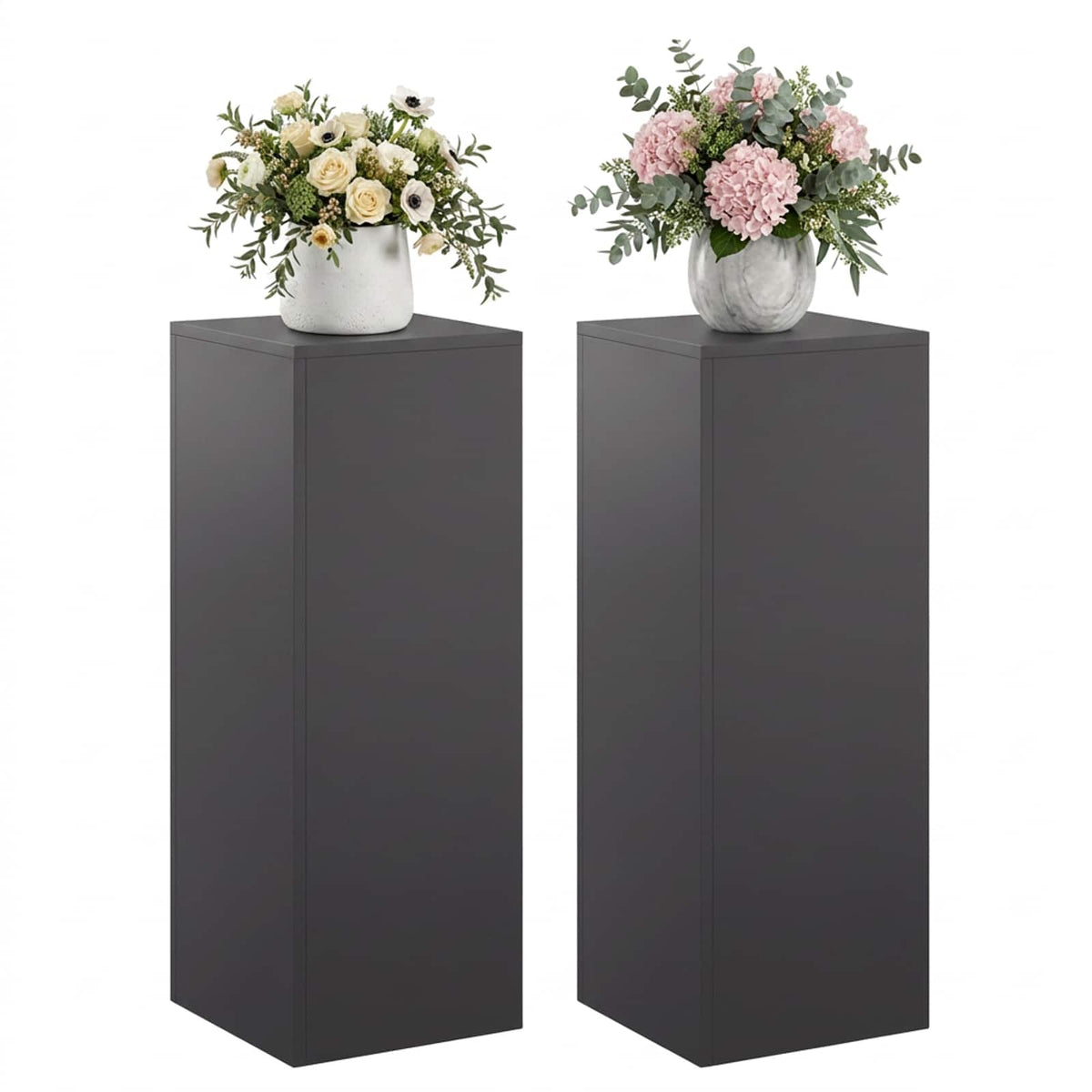 Plant Stand 2 pcs Black 30 x 30 x 80 cm Steel