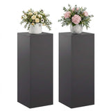 Plant Stand 2 pcs Black 30 x 30 x 80 cm Steel - Side View