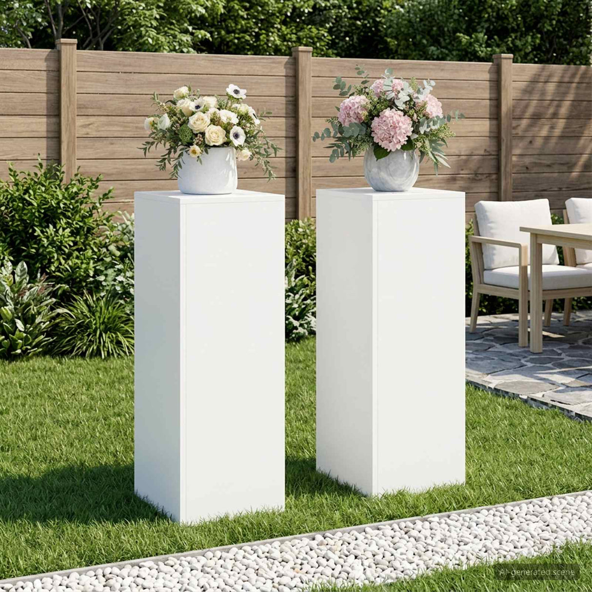 Plant Stand 2 pcs White 30 x 30 x 80 cm Steel