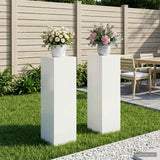 Plant Stand 2 pcs White 30 x 30 x 100 cm Steel
