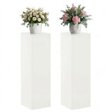 Plant Stand 2 pcs White 30 x 30 x 100 cm Steel