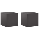 Plant Stand 2 pcs Black 40 x 40 x 40 cm Steel - Front View