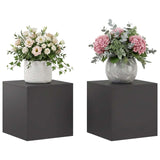 Plant Stand 2 pcs Black 40 x 40 x 40 cm Steel - Side View