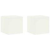 Plant Stand 2 pcs White 40 x 40 x 40 cm Steel - Front View