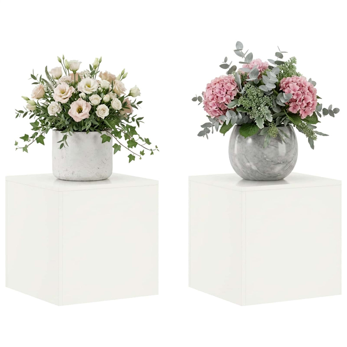 Plant Stand 2 pcs White 40 x 40 x 40 cm Steel