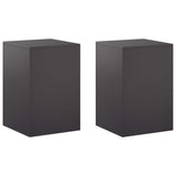 Plant Stand 2 pcs Black 40 x 40 x 60 cm Steel - Front View