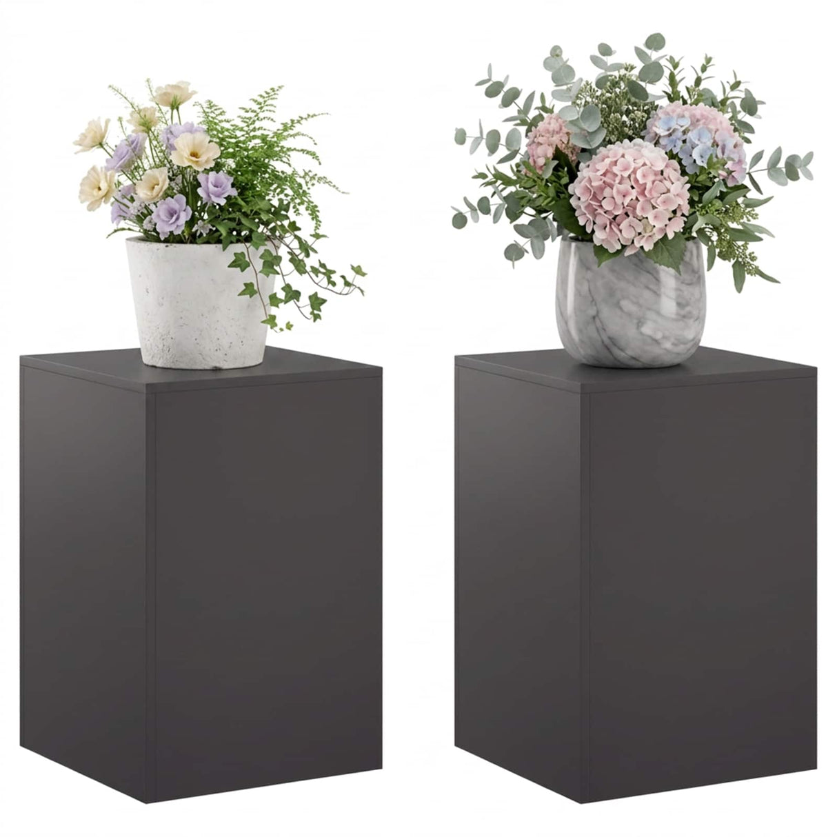 Plant Stand 2 pcs Black 40 x 40 x 60 cm Steel