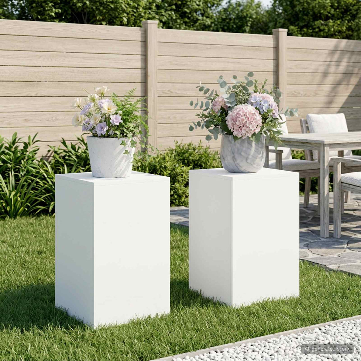Plant Stand 2 pcs White 40 x 40 x 60 cm Steel