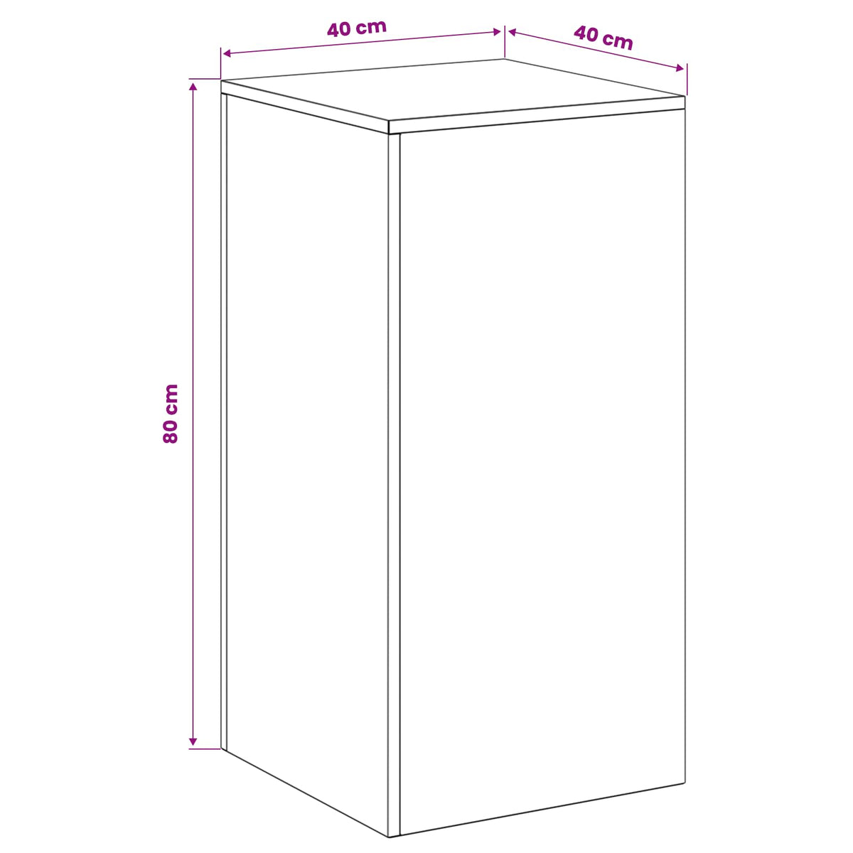 Plant Stand Black 40 x 40 x 80 cm Steel