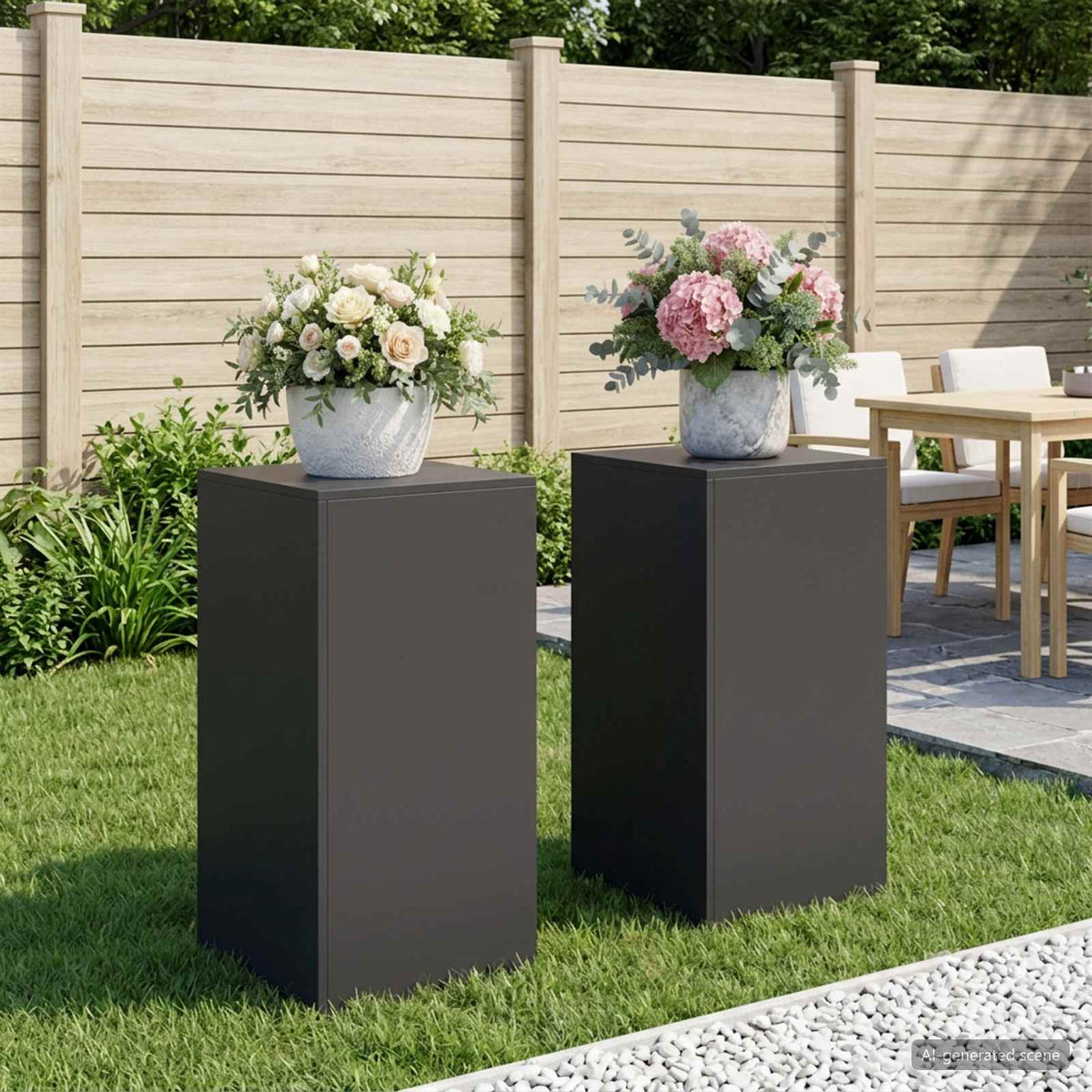 Plant Stand 2 pcs Black 40 x 40 x 80 cm Steel