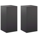 Plant Stand 2 pcs Black 40 x 40 x 80 cm Steel - Front View